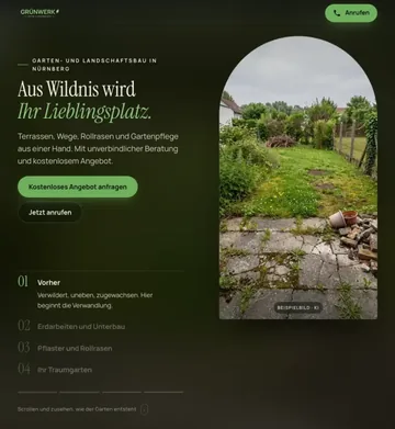 Handyansicht von Garten und Landschaftsbau