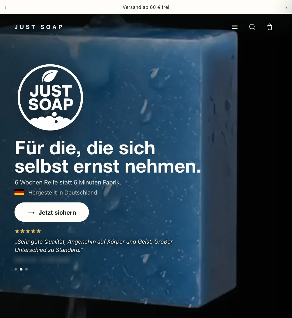 Bildschirmfoto: justsoap